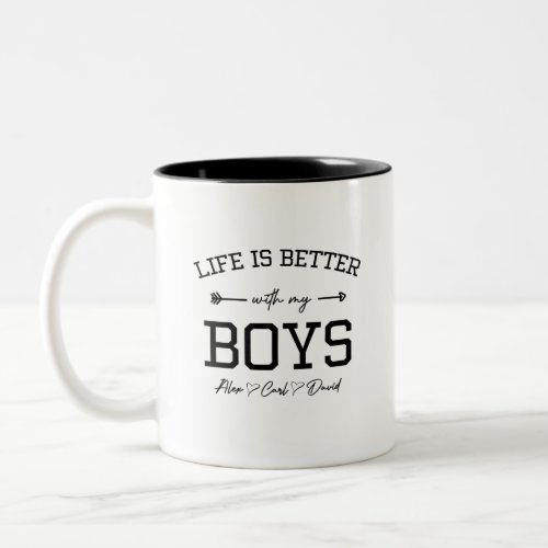 Life is Better with my Boys Sweatshirt Two_Tone Coffee Mug