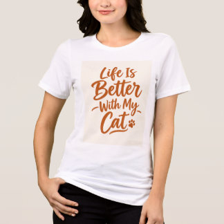 Life Is Better With My Cat – Funny Cat Lover Coffe Tri-Blend Shirt