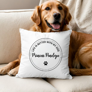Life Is Better With My Dog Personalized Pillow
