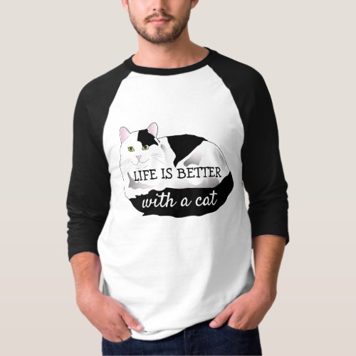 Life is better with my fluffy cat  T_Shirt