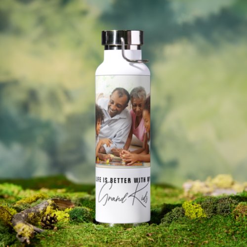 Life Is Better With My Grand Kids Photo Water Bottle