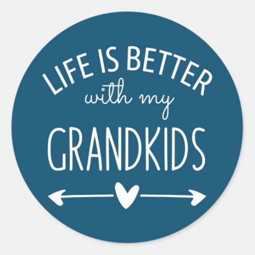 Life is Better With My Grandkids for Grandma Classic Round Sticker