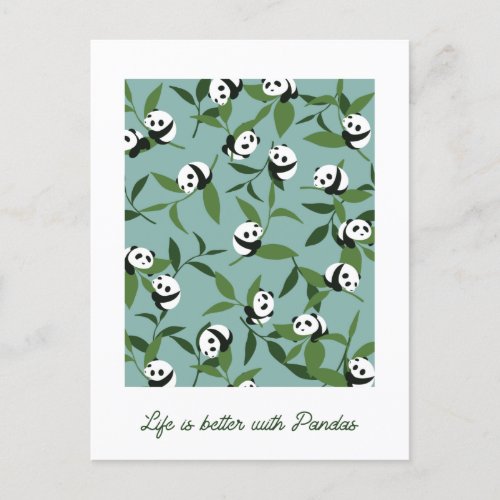 Life is Better with Panda Postcard