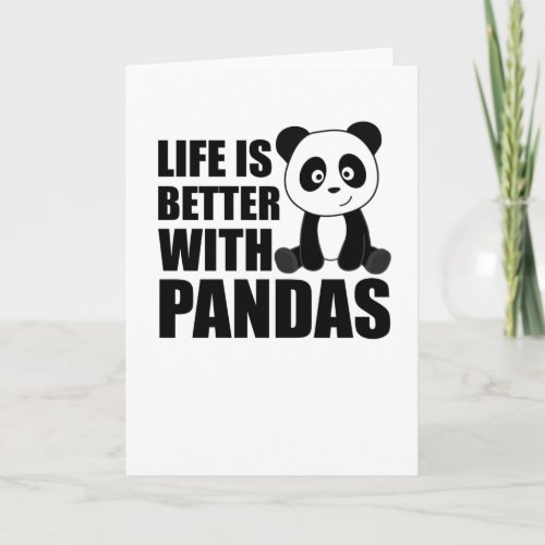 Life Is Better With Pandas Cute Panda Colorful Card