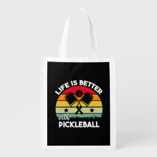 Life is Better with Pickleball Grocery Bag