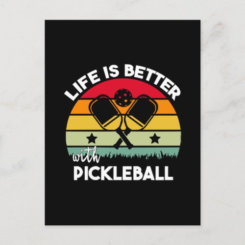 Life is Better with Pickleball Postcard