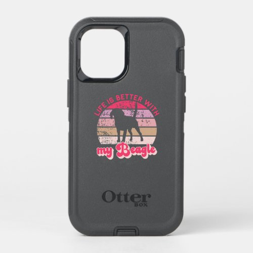 Life is Better with the Beagles Retro Vintage Dogs OtterBox Defender iPhone 12 Mini Case