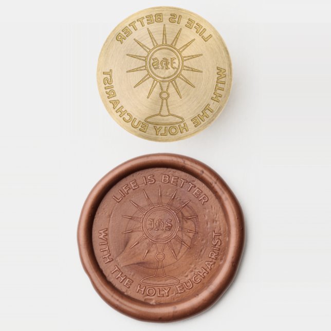 Life is Better with the Holy Eucharist Wax Seal Stamp (Stamped)