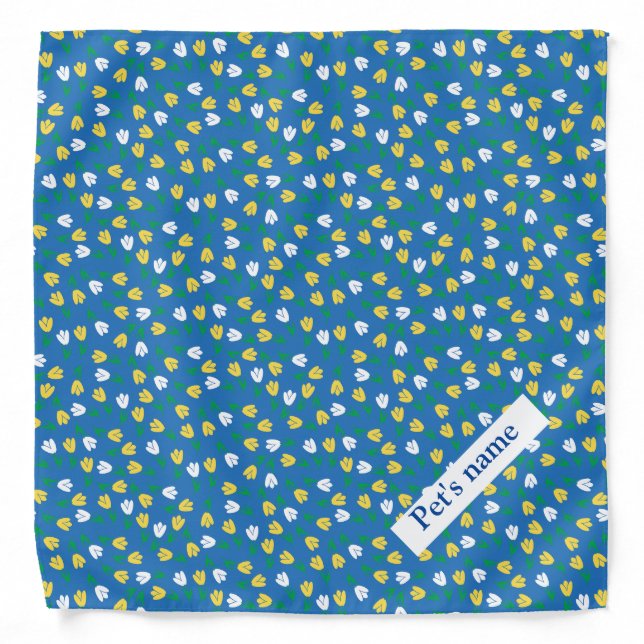 Life is better with tulips - Customise Pet's name Bandana (Front)