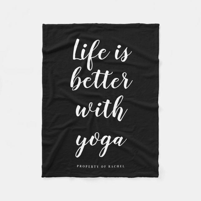 Life is better with yoga small fleece blanket (Front)