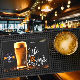 Life is brewtiful beer pint professional bar mat