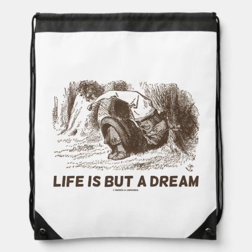 Life Is But A Dream Wonderland Sleeping Red King Drawstring Bag