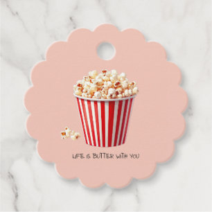 Life Is Butter With You Playful Movie Popcorn Favor Tags