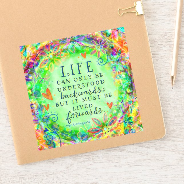 Life is Confusing Boho Pretty Green Inspirivity Sticker (Notebook)