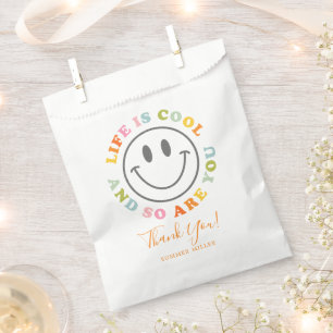 Life Is Cool Happy Smiling Face Emoji Favor Bag