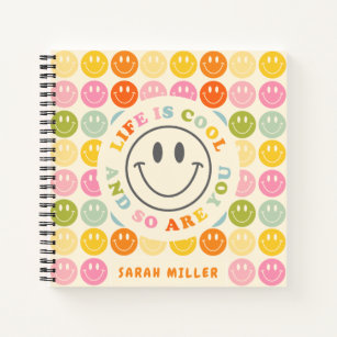 Life Is Cool Happy Smiling Face Emoji Notebook