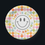 Life Is Cool Happy Smiling Face Emoji Paper Plate<br><div class="desc">Life Is Cool Happy Smiling Face Emoji Paper Plate</div>