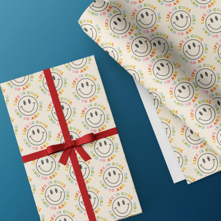 Life Is Cool Smiling Face Wrapping Paper