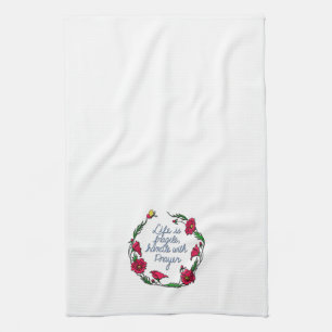 Life is Fragile Handle with Prayer Poppy Wreath Towel