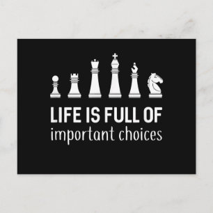 Life Is Full Of Important Choices, Chess Lover Announcement Postcard