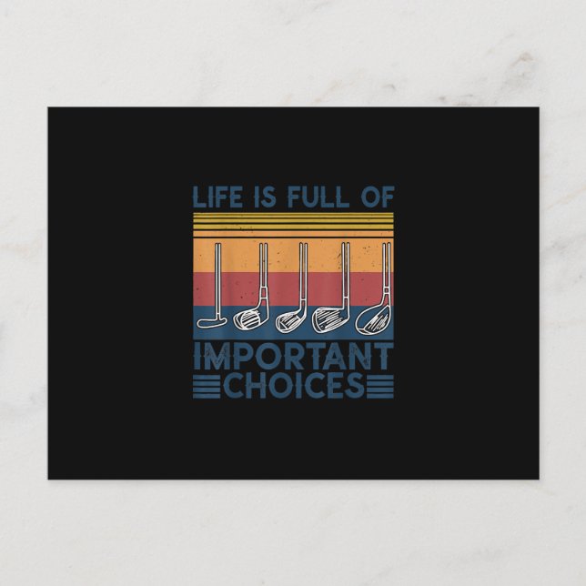 Life Is Full Of Important Choices Golf Christmas Postcard (Front)