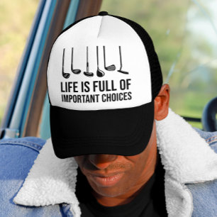 Life is Full Of Important Choices Golf Christmas Trucker Hat