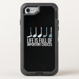 Life Is Full Of Important Choices Golf Player OtterBox Defender iPhone SE/8/7 Case