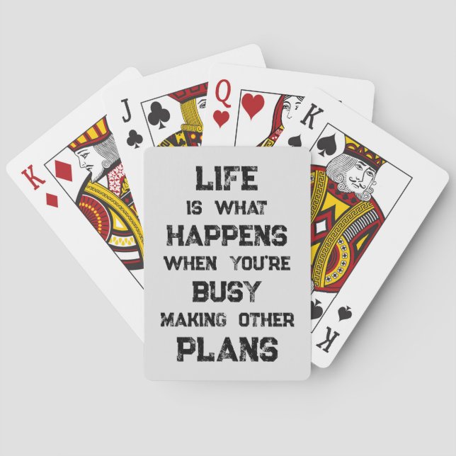 Life Is... Funny Motivational Quote Poker Cards (Back)