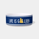 Life is Golden Ceramic Dog Bowl<br><div class="desc">This Life is Golden dog bowl is sure to bring to smiles to all who walk through your doors. Designed by Naptown Tails,  this dog bowl makes a great gift for dog lovers and for your own dog. Go ahead: bring a little joy to your home!</div>