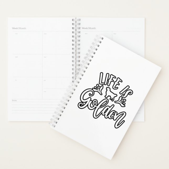 Life Is Golden. Golden Retriever Design Ideas Planner (Display)
