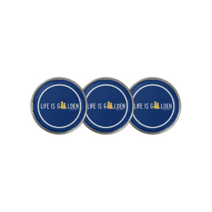Life Is Golden Golf Balls Set Ball Marker