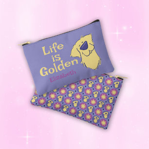 Life Is Golden Personalized Golden Retriever Accessory Pouch
