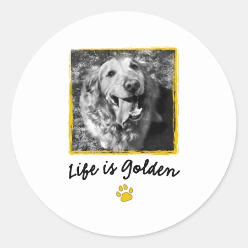 Life Is Golden Retriever Classic Round Sticker