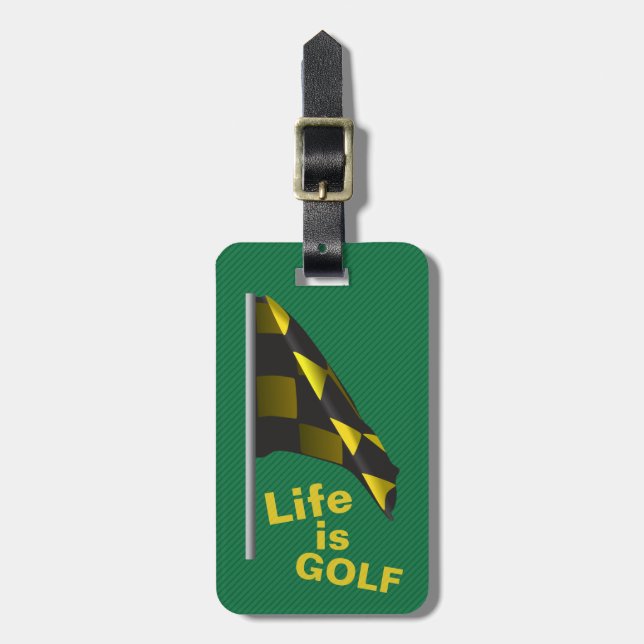 Life is Golf Flag Personalized Bag Tag (Front Vertical)