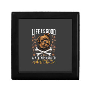 Life Is Good Affenpinscher Dog Crossed Bones Gift Box