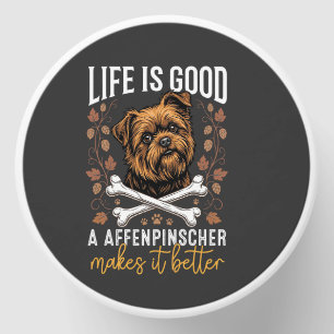 Life Is Good Affenpinscher Dog Crossed Bones Mini Candle Favors