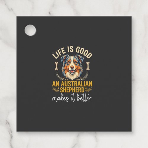 Life Is Good Australian Shepherd Dog Bone Favor Tags
