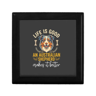 Life Is Good Australian Shepherd Dog Bone Gift Box
