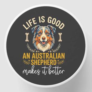 Life Is Good Australian Shepherd Dog Bone Mini Candle Favors