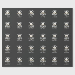 Life Is Good Bichon Frise Dog Bones White Fur Wrapping Paper