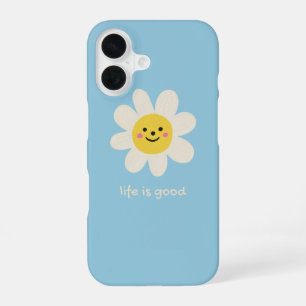 Life is good cute daisy iphone 16 case. case