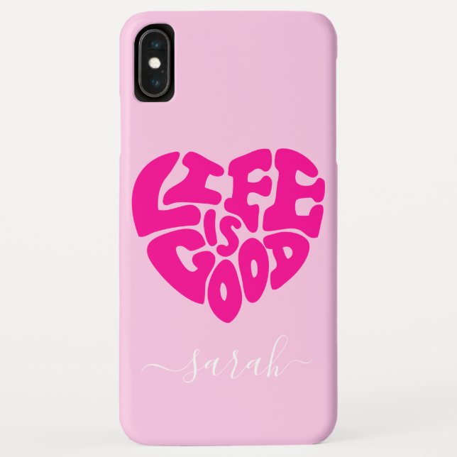 Life Is Good Heart Custom Name Case iPhone Case (Back)
