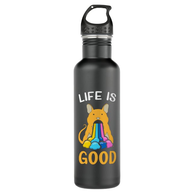 Life Is Good Mouse Stainless Steel Water Bottle (Front)