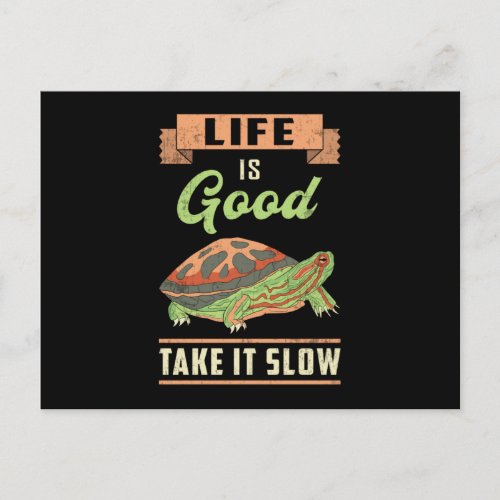 Life Is Good Take It Slow Turtle Lover Ocean Gift Postcard