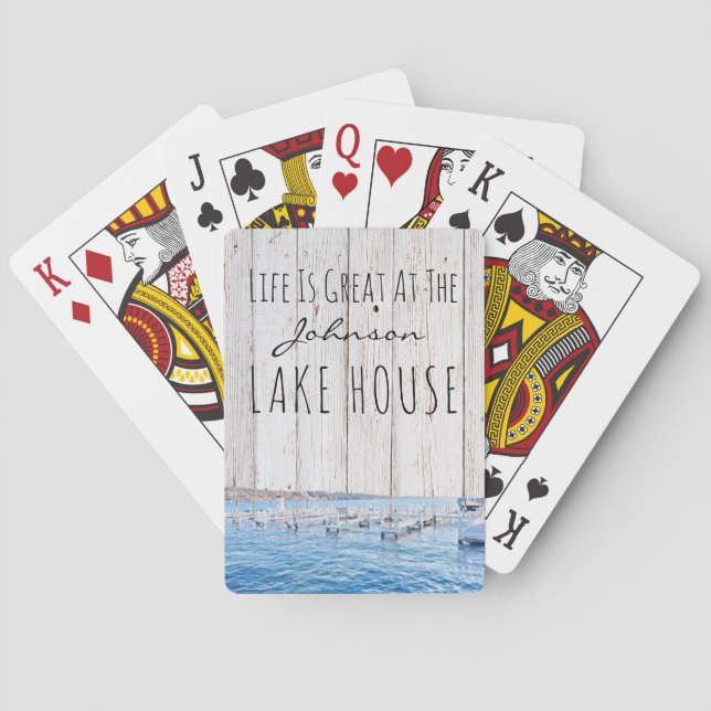 Life is Great at the Lakehouse Personalized Poker Cards (Back)
