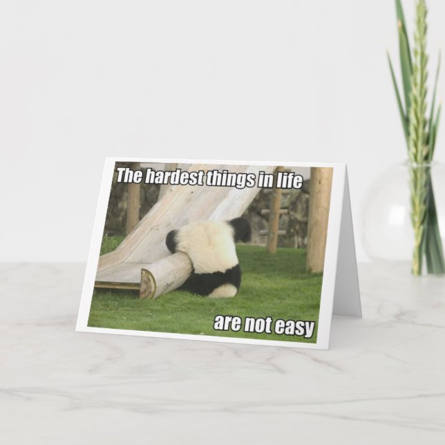 Life is Hard Panda greeting card (Front)
