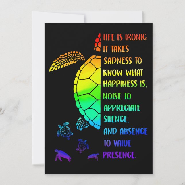 Life Is Ironic It Takes Sadness To Know Save The Date (Front)