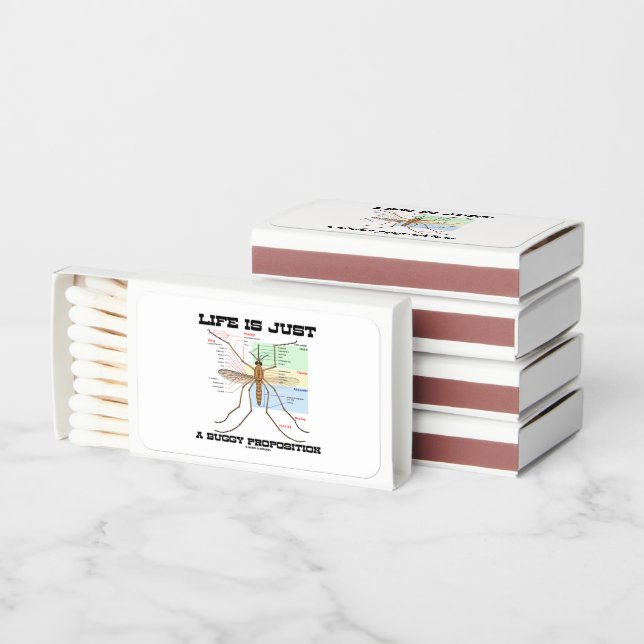 Life Is Just A Buggy Proposition Mosquito Humor Matchboxes (Stacked)