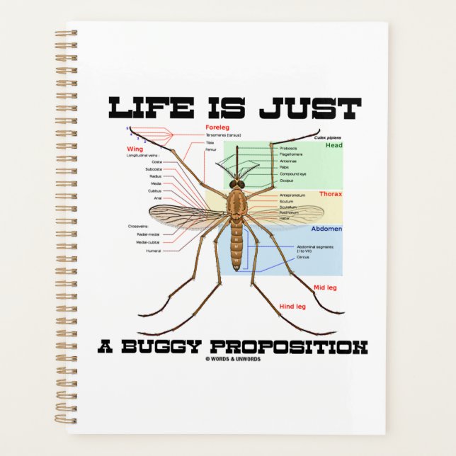 Life Is Just A Buggy Proposition Mosquito Humor Planner (Front)