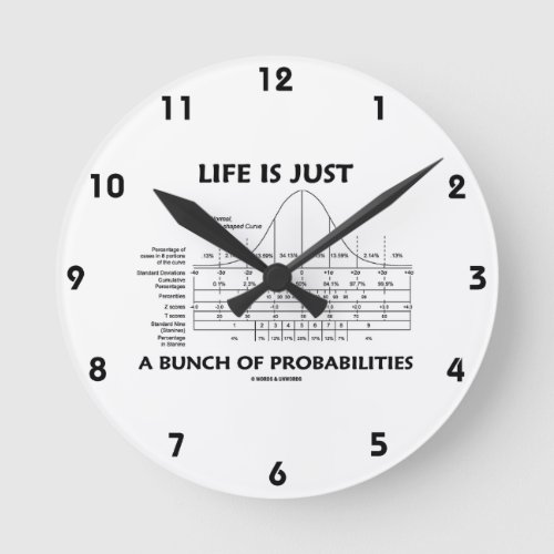 Life Is Just A Bunch Of Probabilities Statistics Round Clock